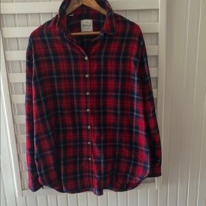 JACHS Girlfriend Red and Black Casual Button Down Shirt